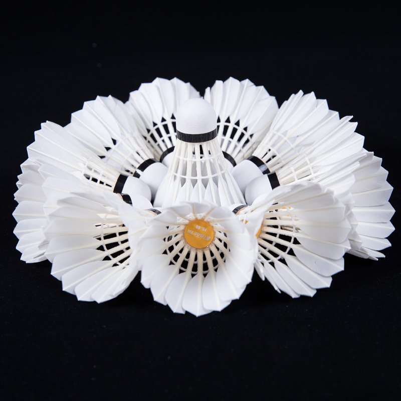 Grade A Goose Feather Badminton Shuttlecock Factory Supply OEM available 2-layer cork shuttlecock for Tournament Training