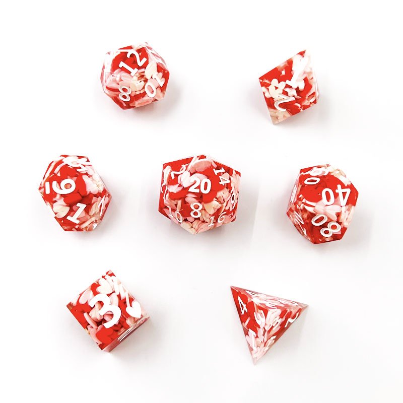 Customizable Transparent Resin RPG Polyhedral Dice Set for Dungeons Dragons Unique Pointy Design for Board Games
