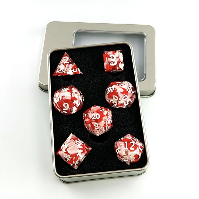 Customizable Transparent Resin RPG Polyhedral Dice Set for Dungeons Dragons Unique Pointy Design for Board Games