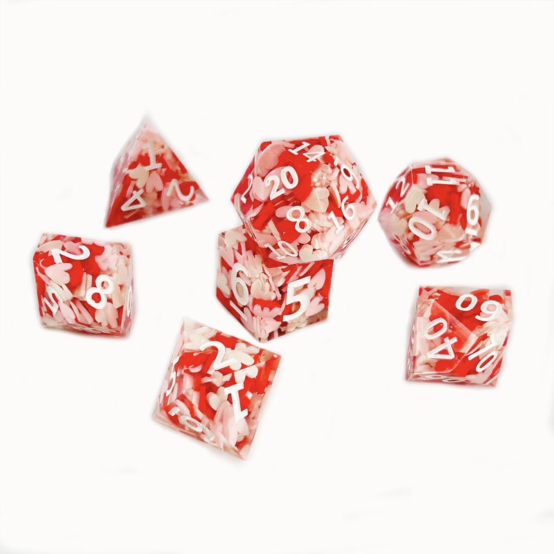 Customizable Transparent Resin RPG Polyhedral Dice Set for Dungeons Dragons Unique Pointy Design for Board Games