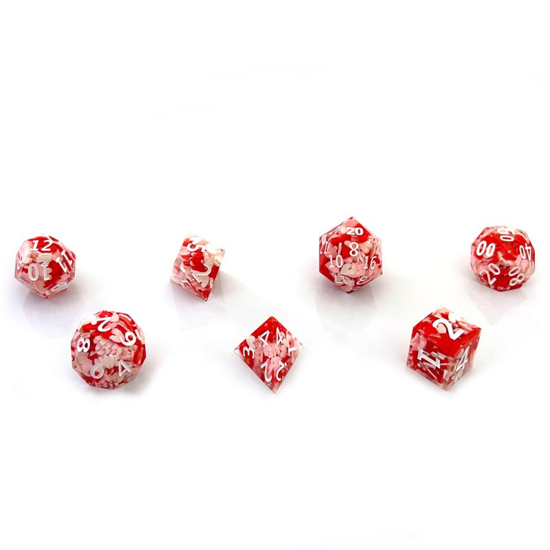 Customizable Transparent Resin RPG Polyhedral Dice Set for Dungeons Dragons Unique Pointy Design for Board Games