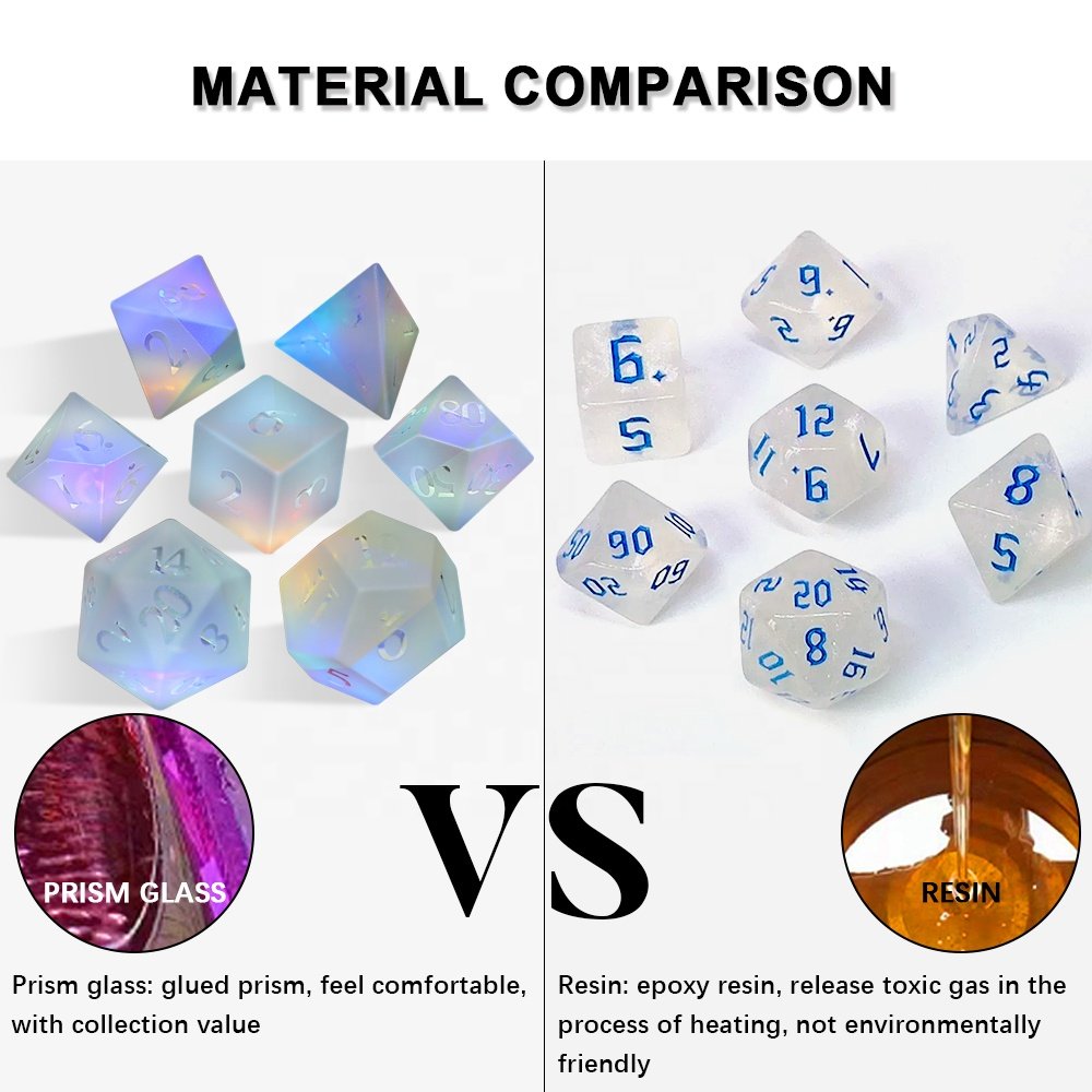 Dice Manufacturer RPG DND Mini Frosted Glass Game Dice RPG Rainbow Prism Glass Dice