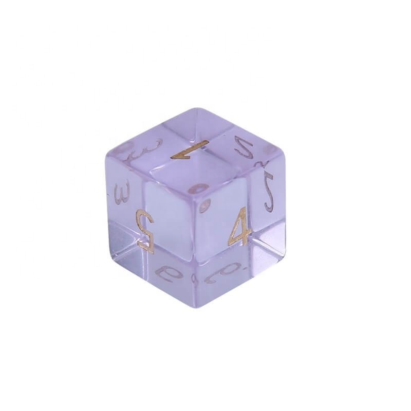 Precious Luxury DND 14MM Polyhedral Crystal Clear Amethyst Gemstone Dice Set