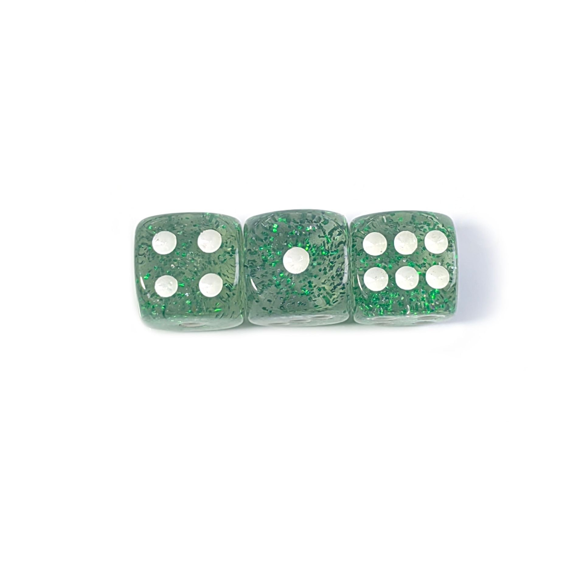high quality customized acrylic rounder D6 color clear crystal glitter 12mm dice