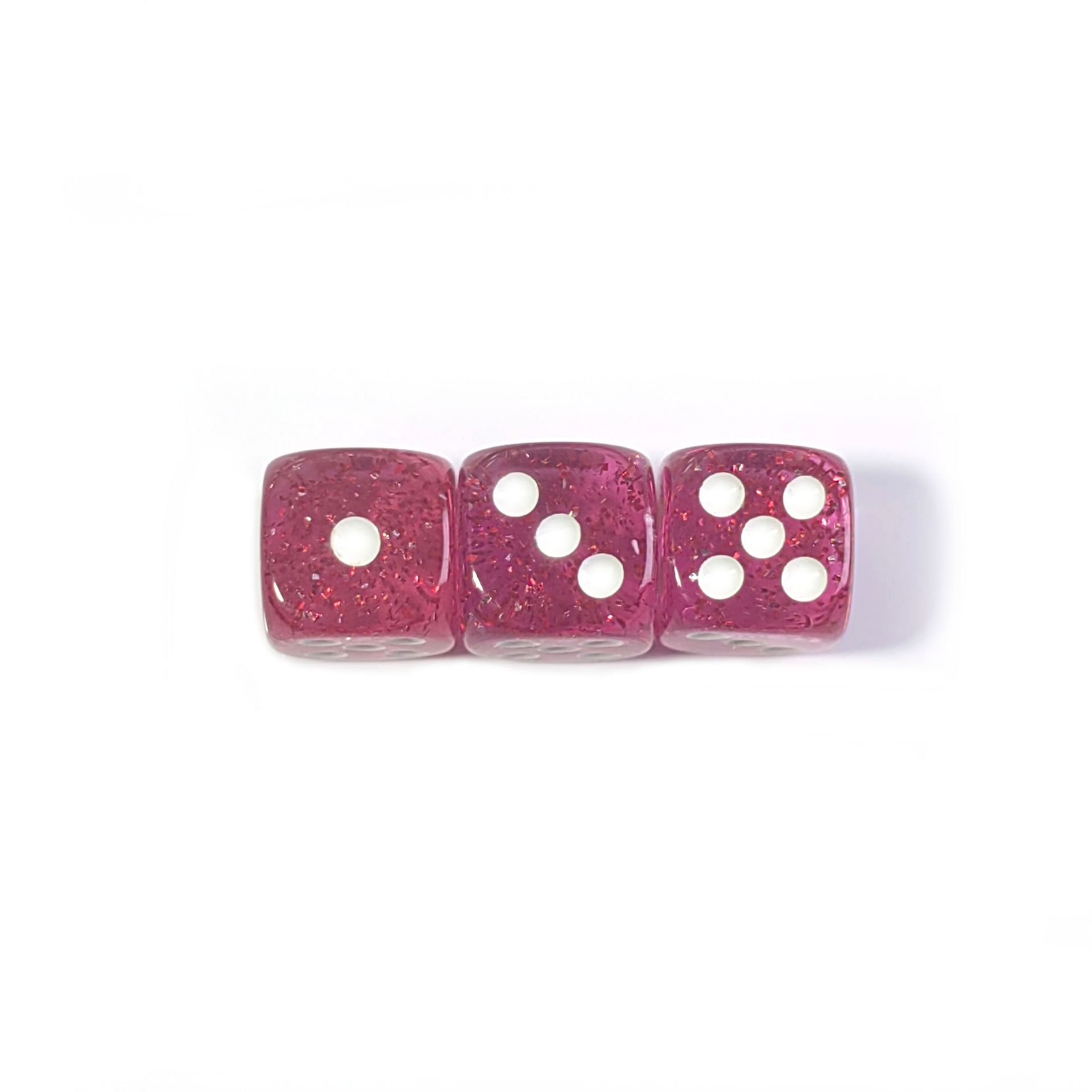 high quality customized acrylic rounder D6 color clear crystal glitter 12mm dice
