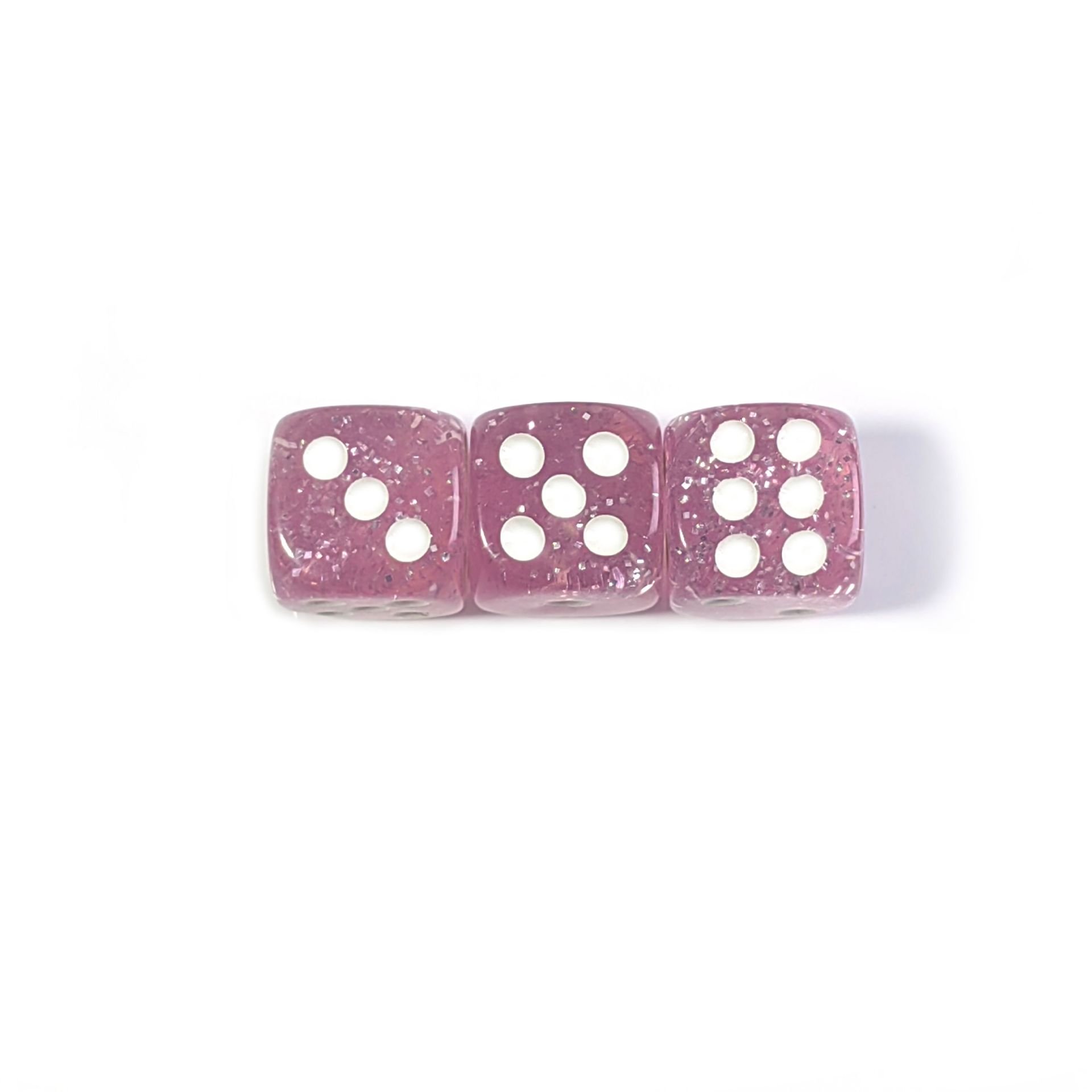 high quality customized acrylic rounder D6 color clear crystal glitter 12mm dice