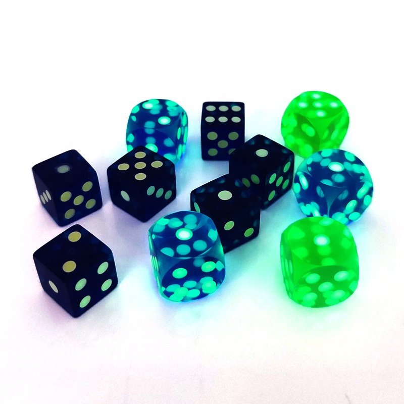 Wholesale Custom Resin Transparent D6 Adults Board Game Dices 14mm Set