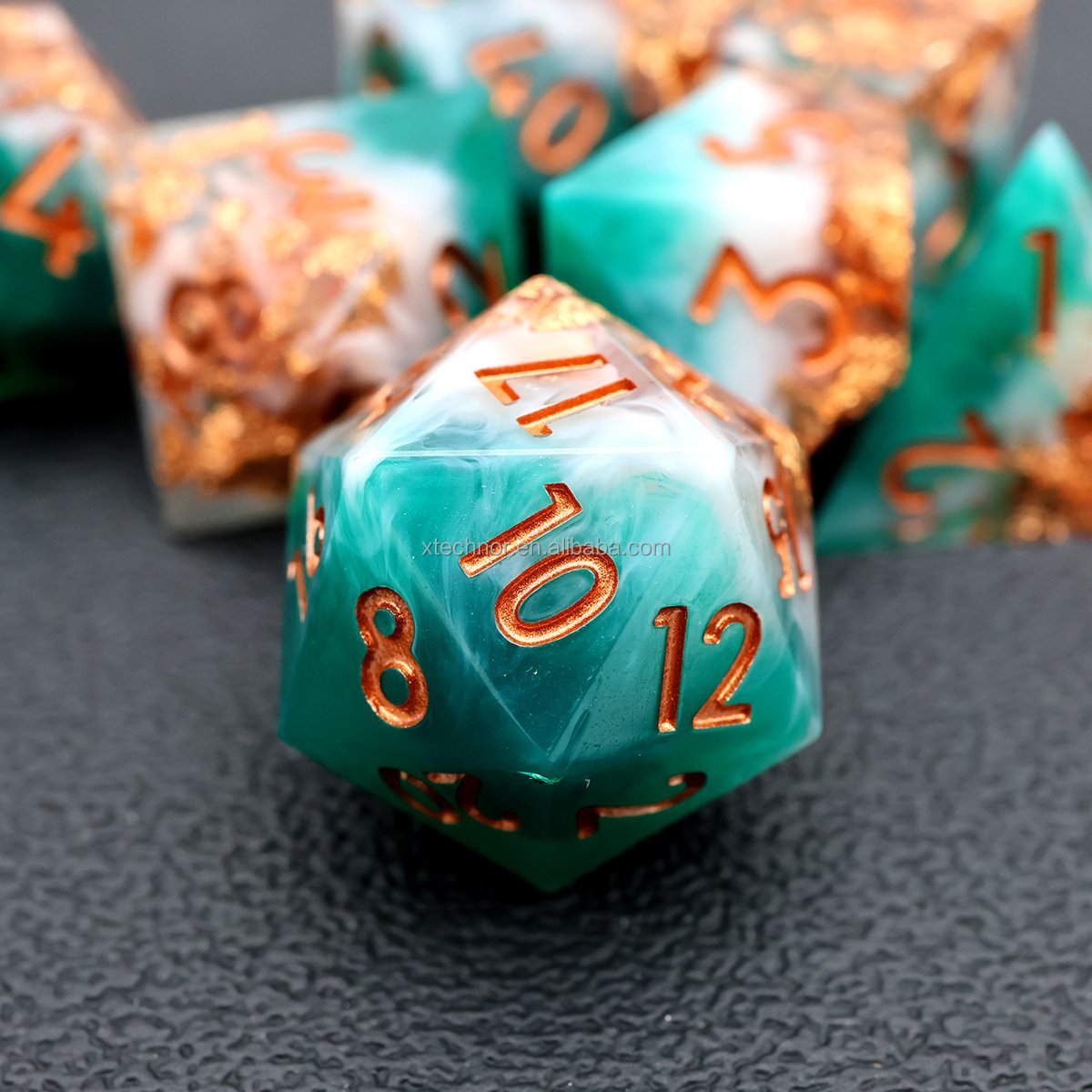 RPG Role Playing Table Game Resin DND Dice Set Board Games Polyhedral Sharp Edge Dice 7 Pieces Full Set-N27