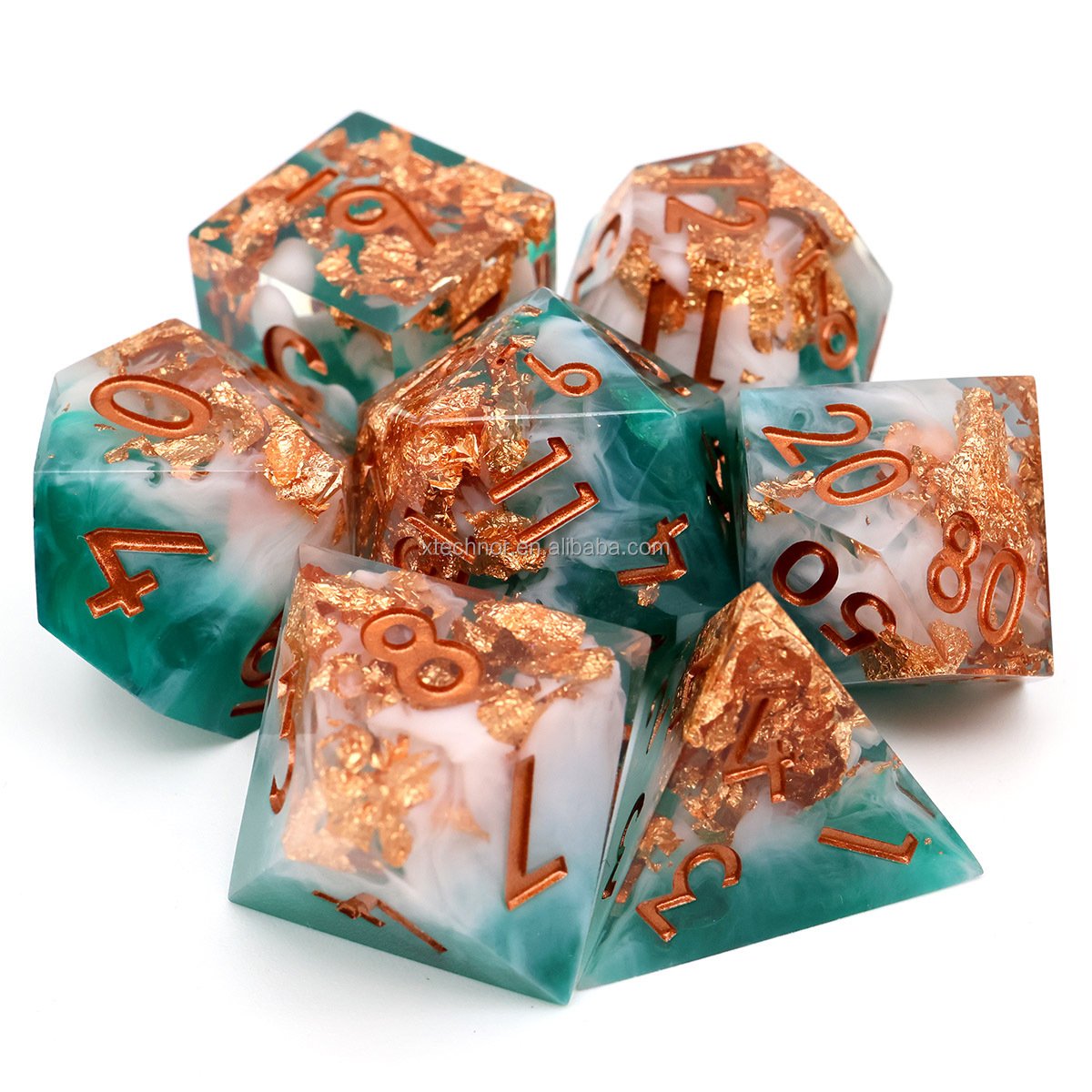 RPG Role Playing Table Game Resin DND Dice Set Board Games Polyhedral Sharp Edge Dice 7 Pieces Full Set-N27