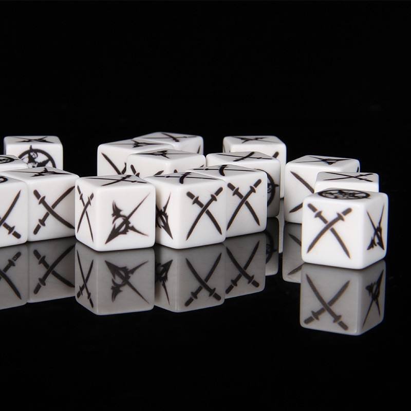 Wholesale Custom Logo Polyhedral d6 Printed Engrave Board Game Dice 16-24mm DND Acrylic Resin Casino Dice Set