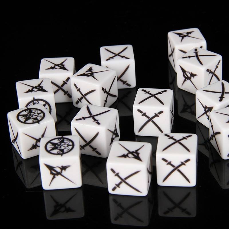 Wholesale Custom Logo Polyhedral d6 Printed Engrave Board Game Dice 16-24mm DND Acrylic Resin Casino Dice Set
