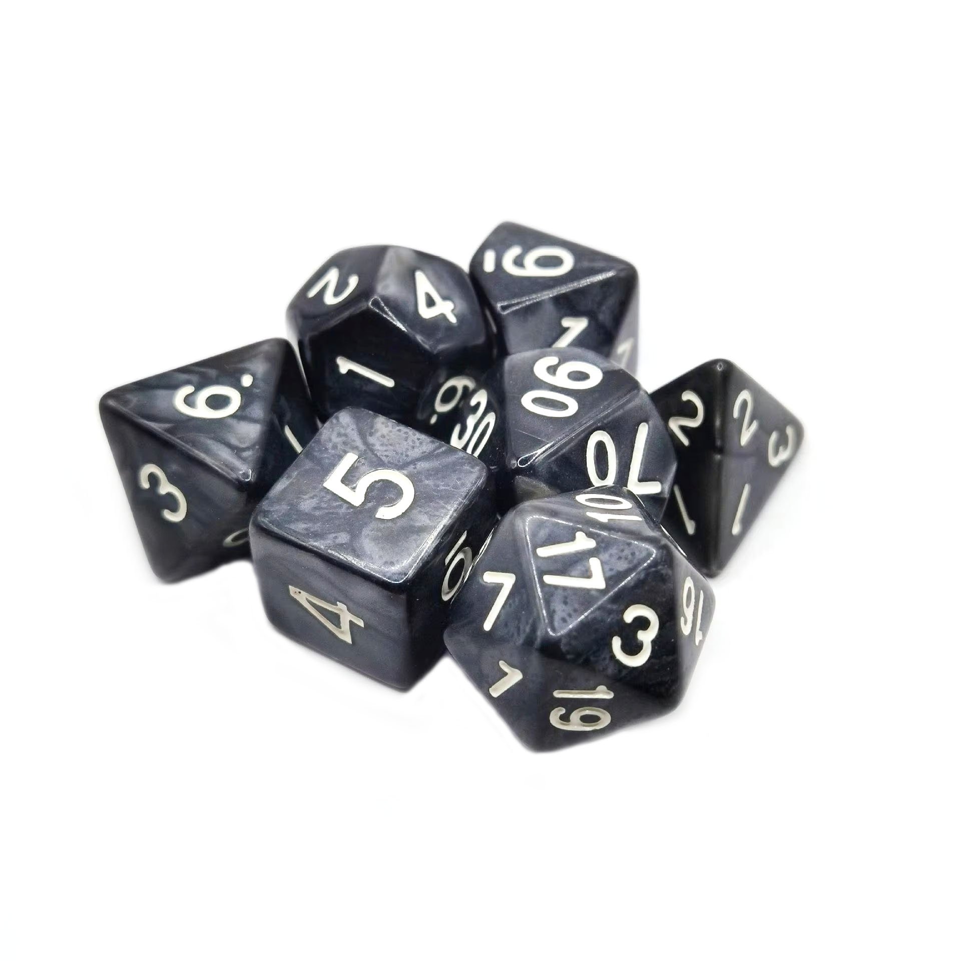 Polyhedral dice set DND Dungeons and Dragons game dice accessories Acrylic dice pearl pattern color set wholesale