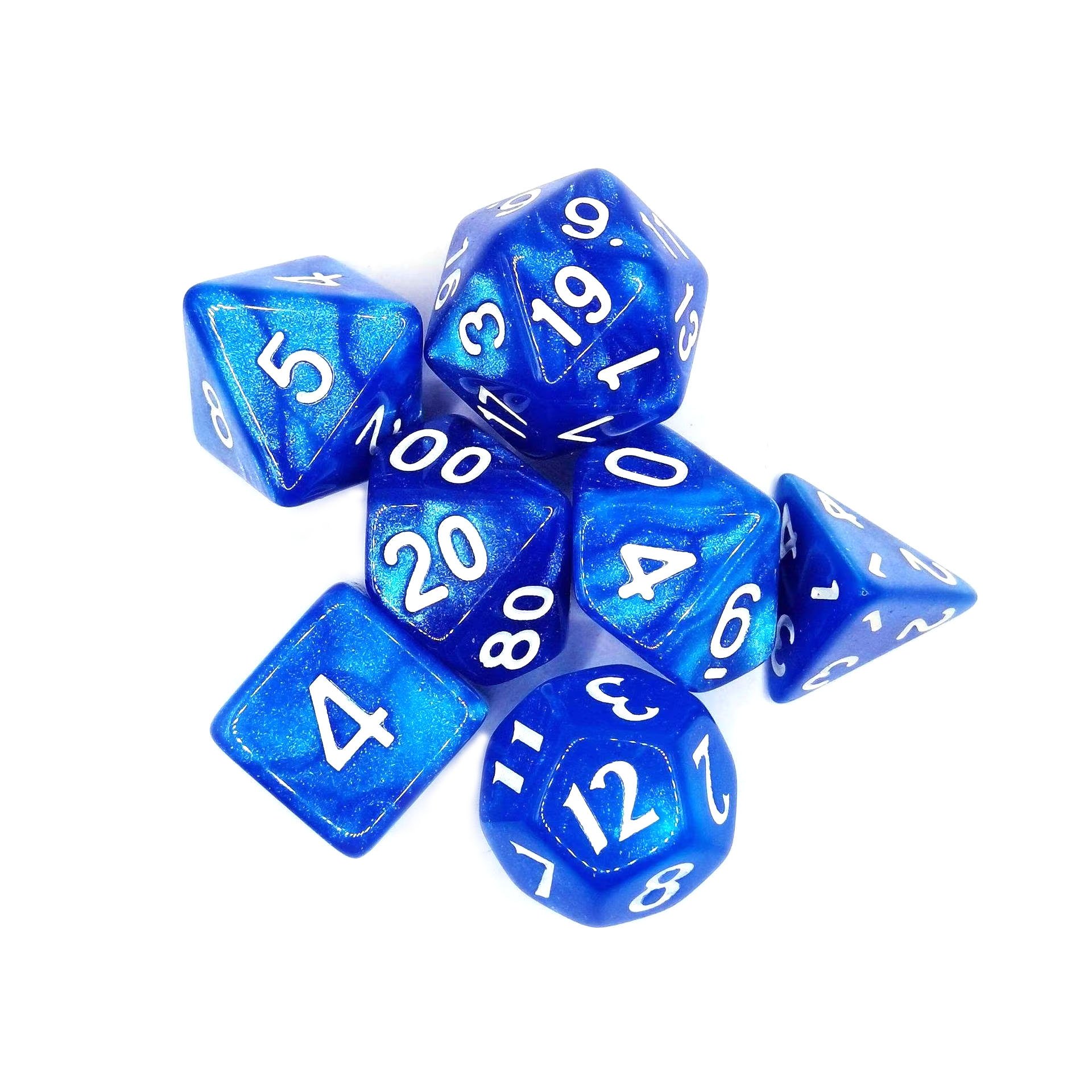 Polyhedral dice set DND Dungeons and Dragons game dice accessories Acrylic dice pearl pattern color set wholesale