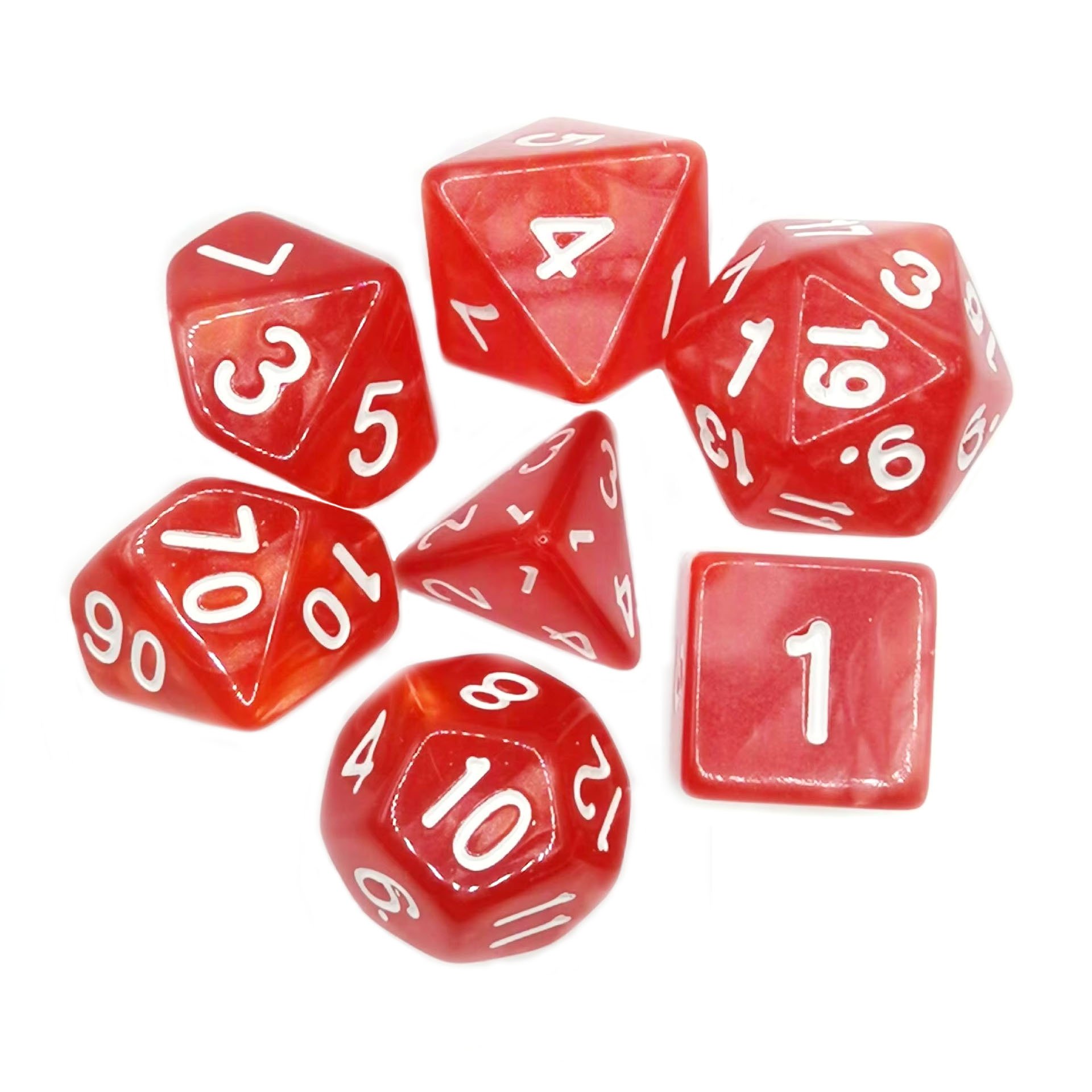 Polyhedral dice set DND Dungeons and Dragons game dice accessories Acrylic dice pearl pattern color set wholesale