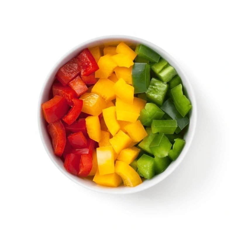 IQF Premium Quality Frozen Mix Pepper Dice Blanched Cube-Shaped Vegetables