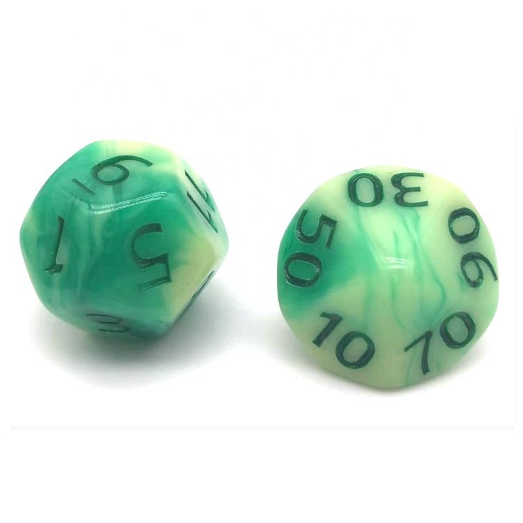 Outdoor Dice Game Fresh White Blue Swirl Acrylic Polyhedral DND Dice Set for Travel