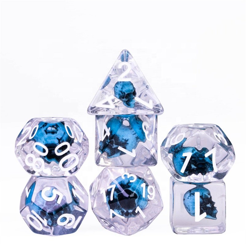 UDIXI Custom New Skull Head Resin Polyhedral Dice dungeons and dragons dnd rpg Board Game dice set