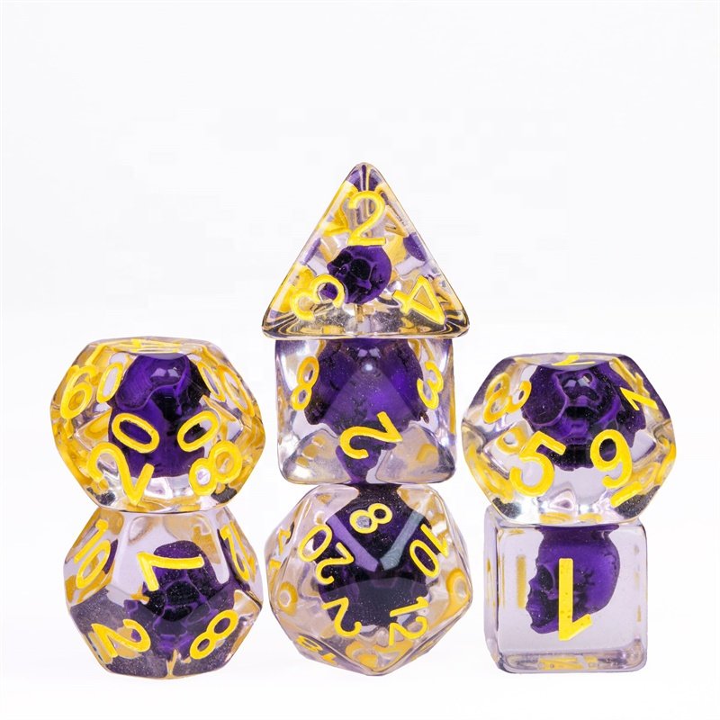 UDIXI Custom New Skull Head Resin Polyhedral Dice dungeons and dragons dnd rpg Board Game dice set