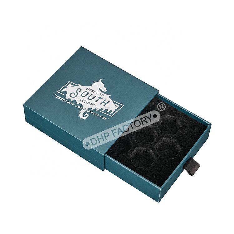 Wholesale Custom Logo Luxury Paper Cardboard with Foam Insert Game Cards Play Slide Drawer Dice Set Packaging Box