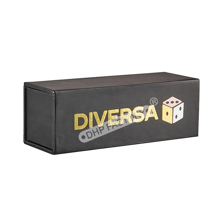 Wholesale Custom Logo Luxury Paper Cardboard with Foam Insert Game Cards Play Slide Drawer Dice Set Packaging Box