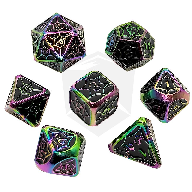 Custom made precision engraved personalized logo metal blank titanium aluminum DND game dice set