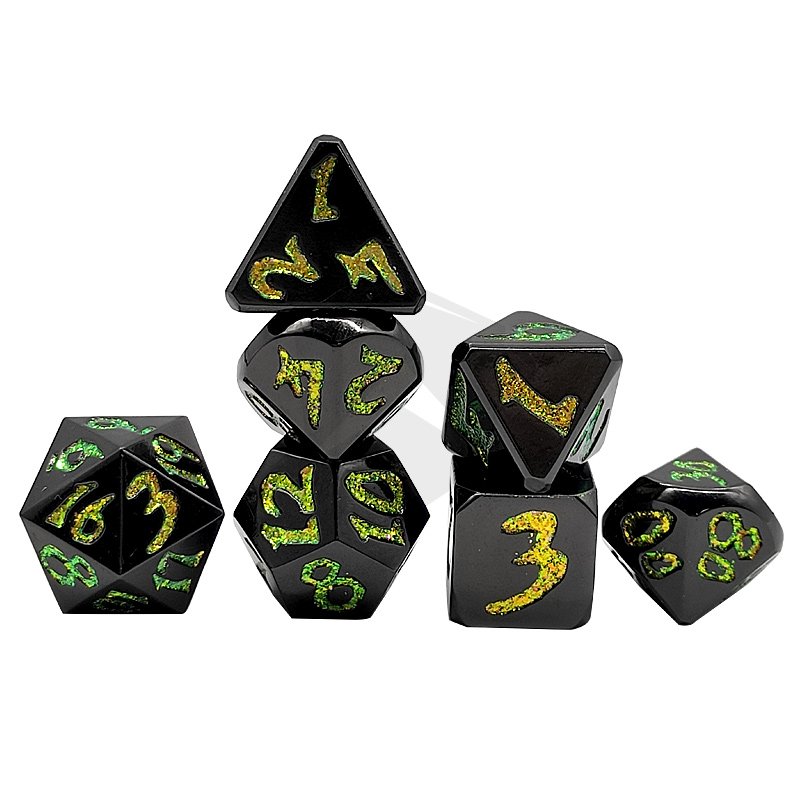 Custom made precision engraved personalized logo metal blank titanium aluminum DND game dice set
