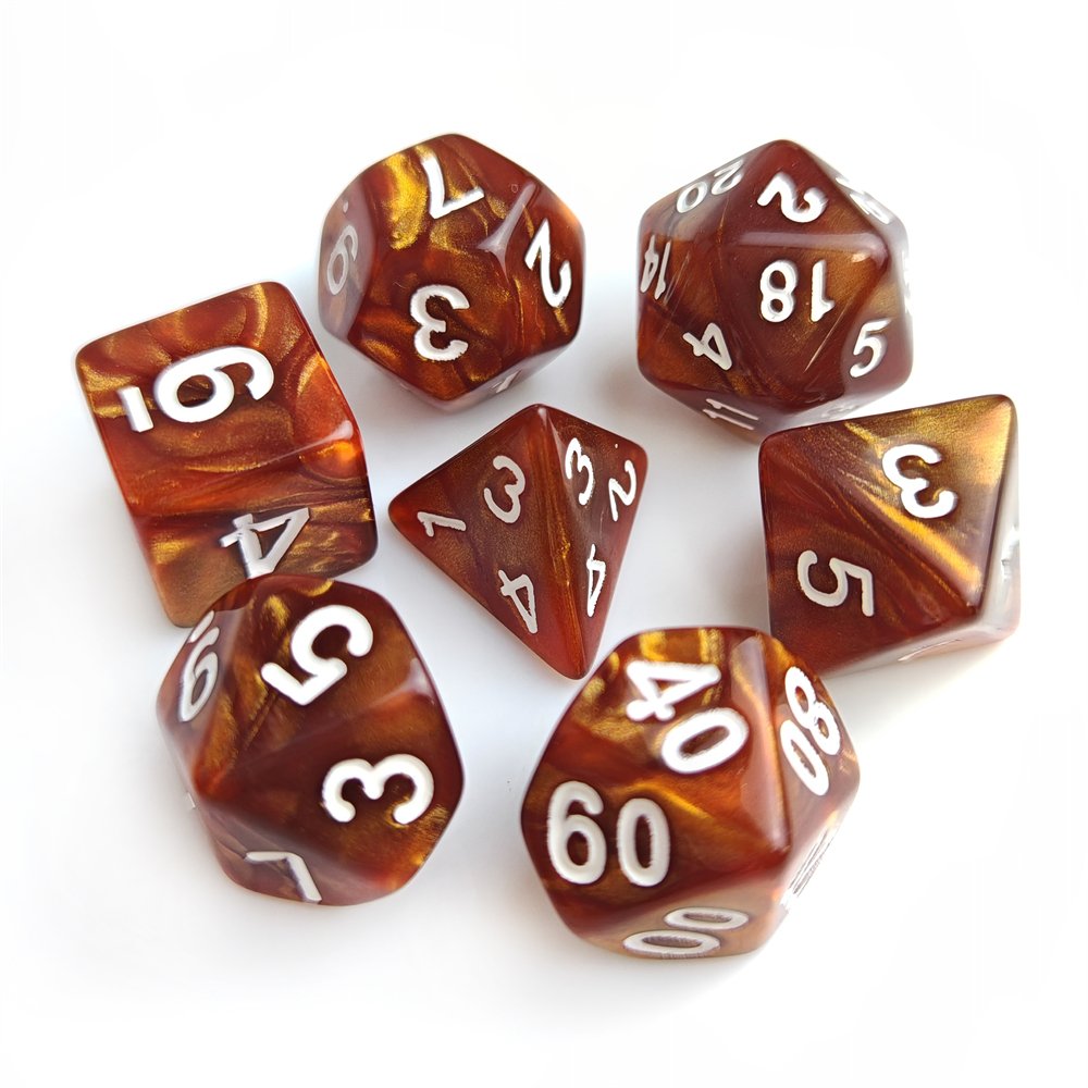DND Dice Set 7pcs Polyhedral Game Dice for Dungeons and Dragons RPG Table Game Acrylic Roll Playing Game Dice