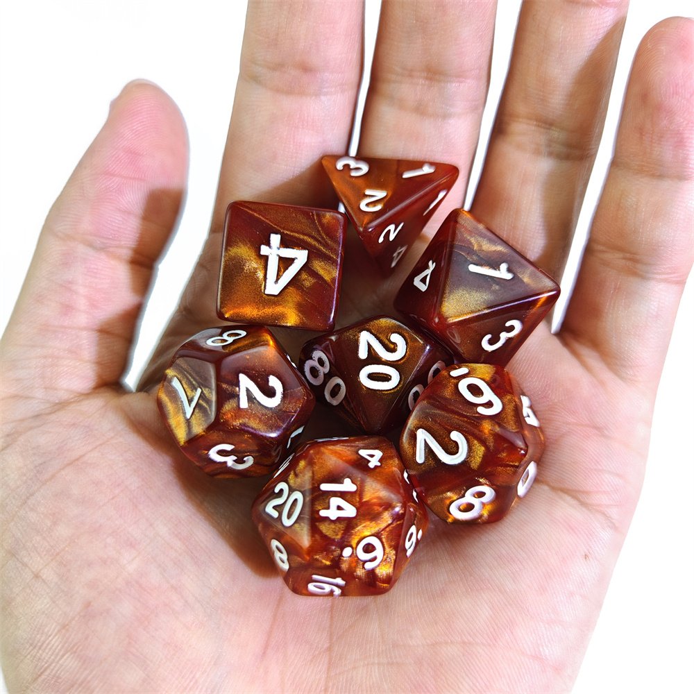 DND Dice Set 7pcs Polyhedral Game Dice for Dungeons and Dragons RPG Table Game Acrylic Roll Playing Game Dice