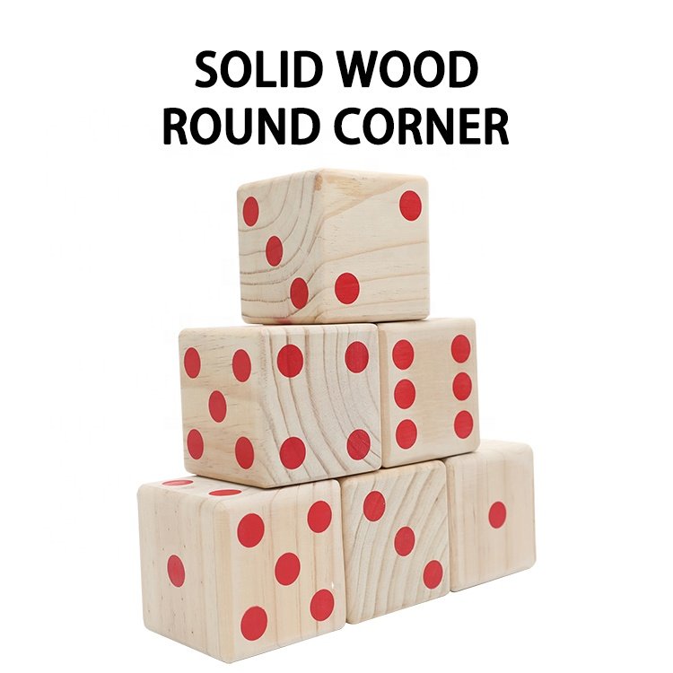 Wooden Dice Outdoor Game Set Customized Solid Wood For Children With Crate Scoreboard