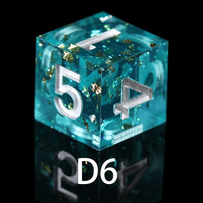 Environmentally friendly epoxy Resin crystal 6 sided dice 16mm for party for DND DICE