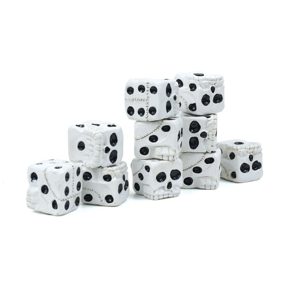 Professional Customized Casino Bar Casual Game Dice 20MM White Resin Skull Shape Dice Card Game Accessory Dice