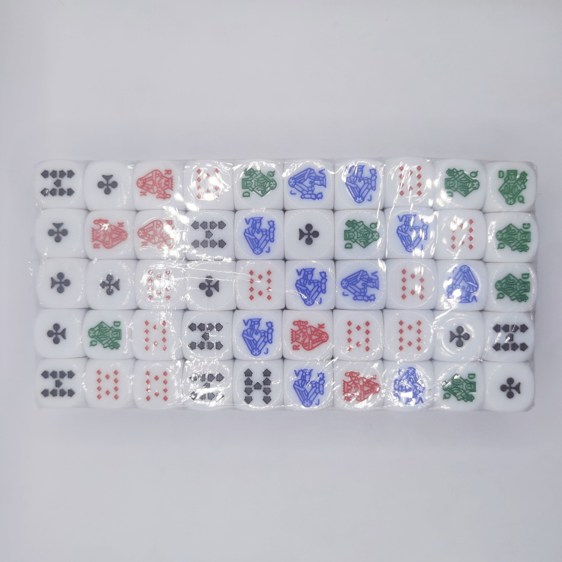 Wholesale 16mm Custom Acrylic Poker Dice Set White Ivory 6-sided Round Dice With Custom Logo For Game Poker Hot Sale Bulk Dice