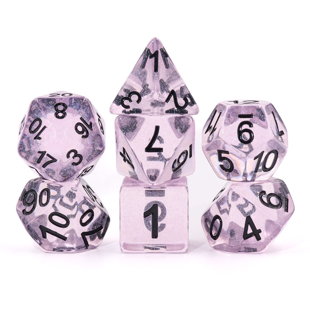 Quality Choice pink Iridecent dice set custom transparent dice resin rpg dice
