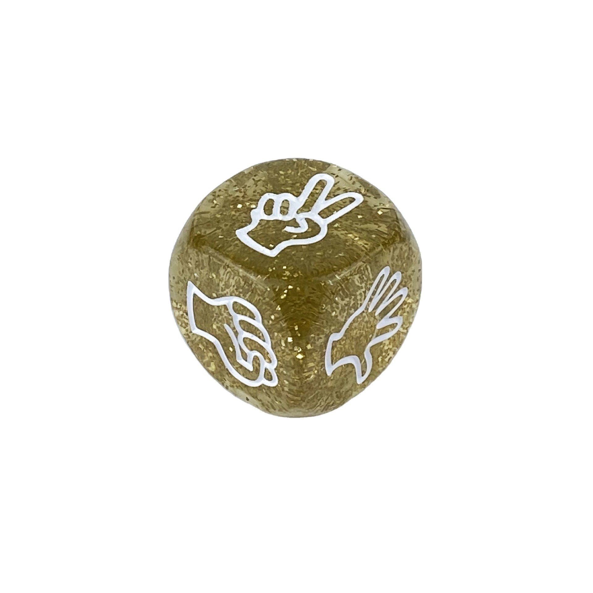 Glistening 20mm 6 sides acrylic PMMA transparent flash powder colors stone rock paper scissors finger guessing game dice cube