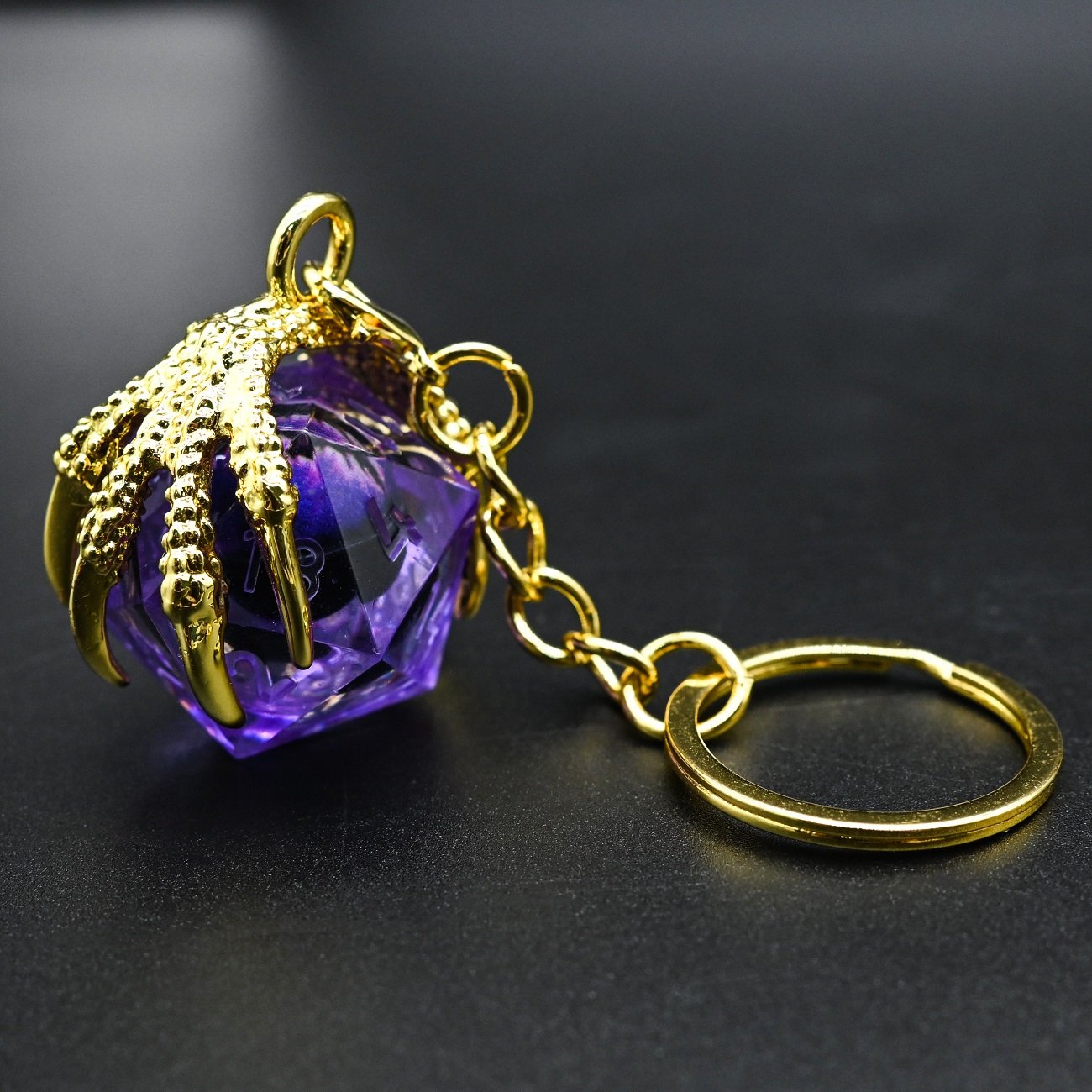 DIY Random Color DND Dragon Claw Dice Accessories Polyhedral Dragon Eye D20 Keychain Without Paint