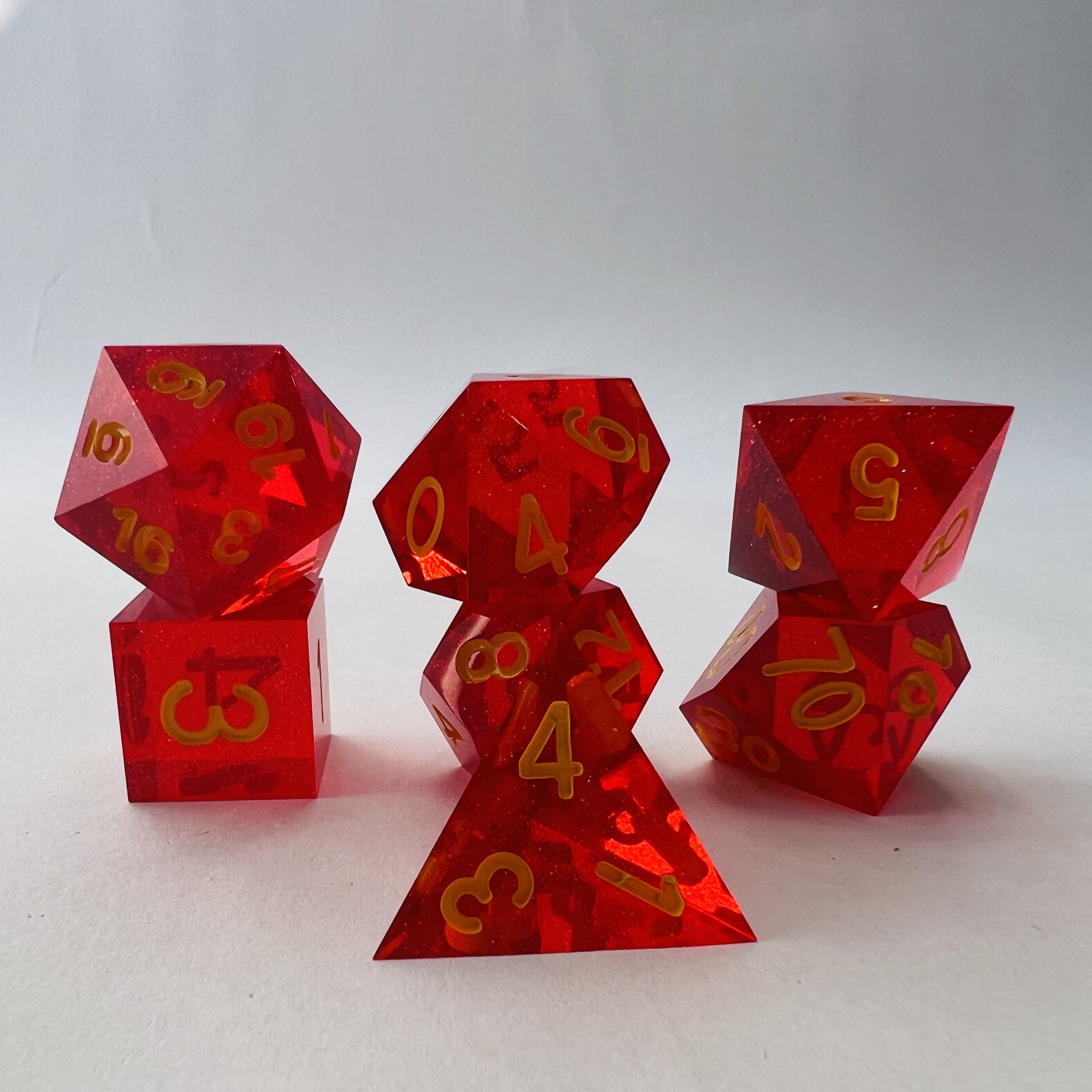 Custom Logo 16Mm And Custom Size Colorful Transparent Polyhedral Resin Dice For Dungeons And Dragons