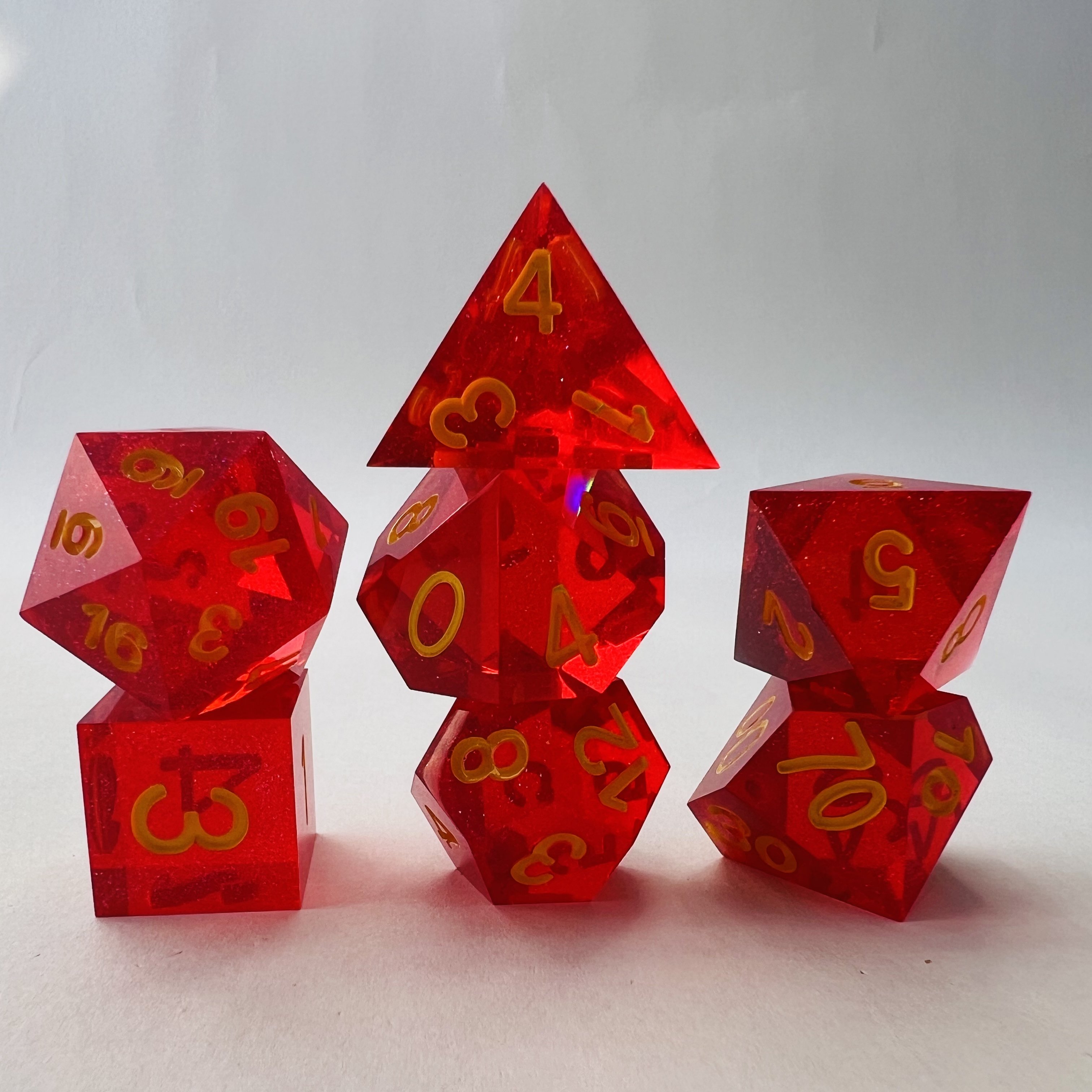 Custom Logo 16Mm And Custom Size Colorful Transparent Polyhedral Resin Dice For Dungeons And Dragons