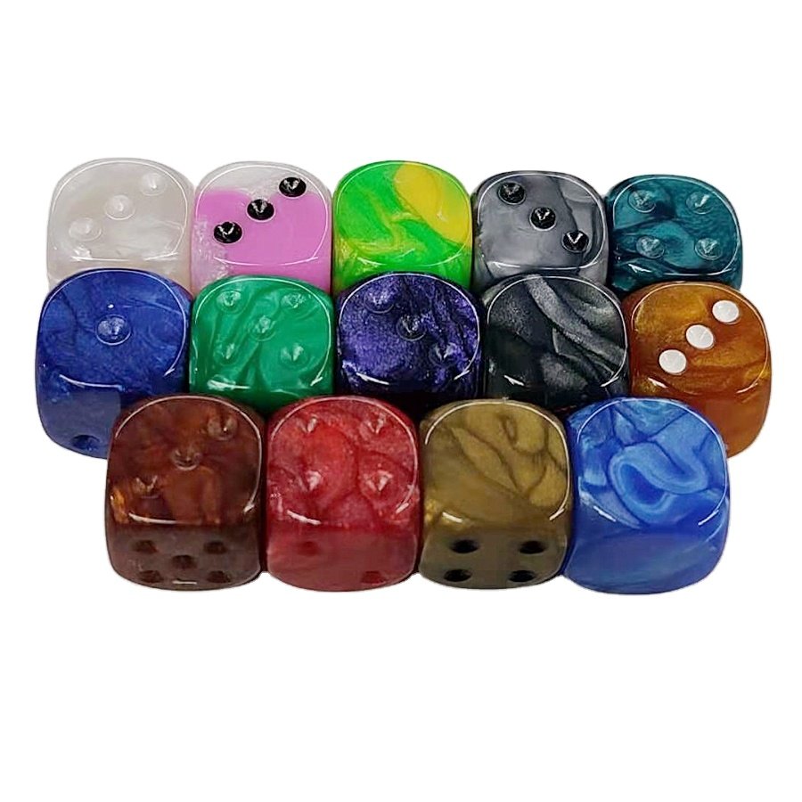 Wholesale 16mm round Corner Colored Acrylic Dice With One Side Blank for Board Games and Promotions