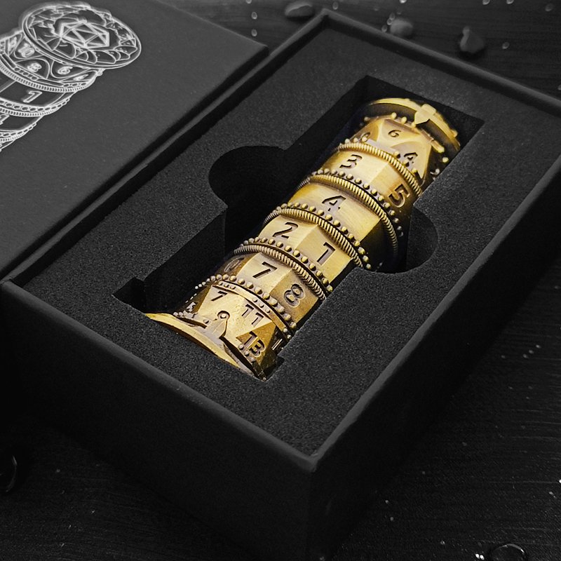 Metal Polyhedral Rotating Gear Mechanical Dice DND Tabletop Board Dungeons & Dragons Game Accessory Holiday Gift Metal Dice