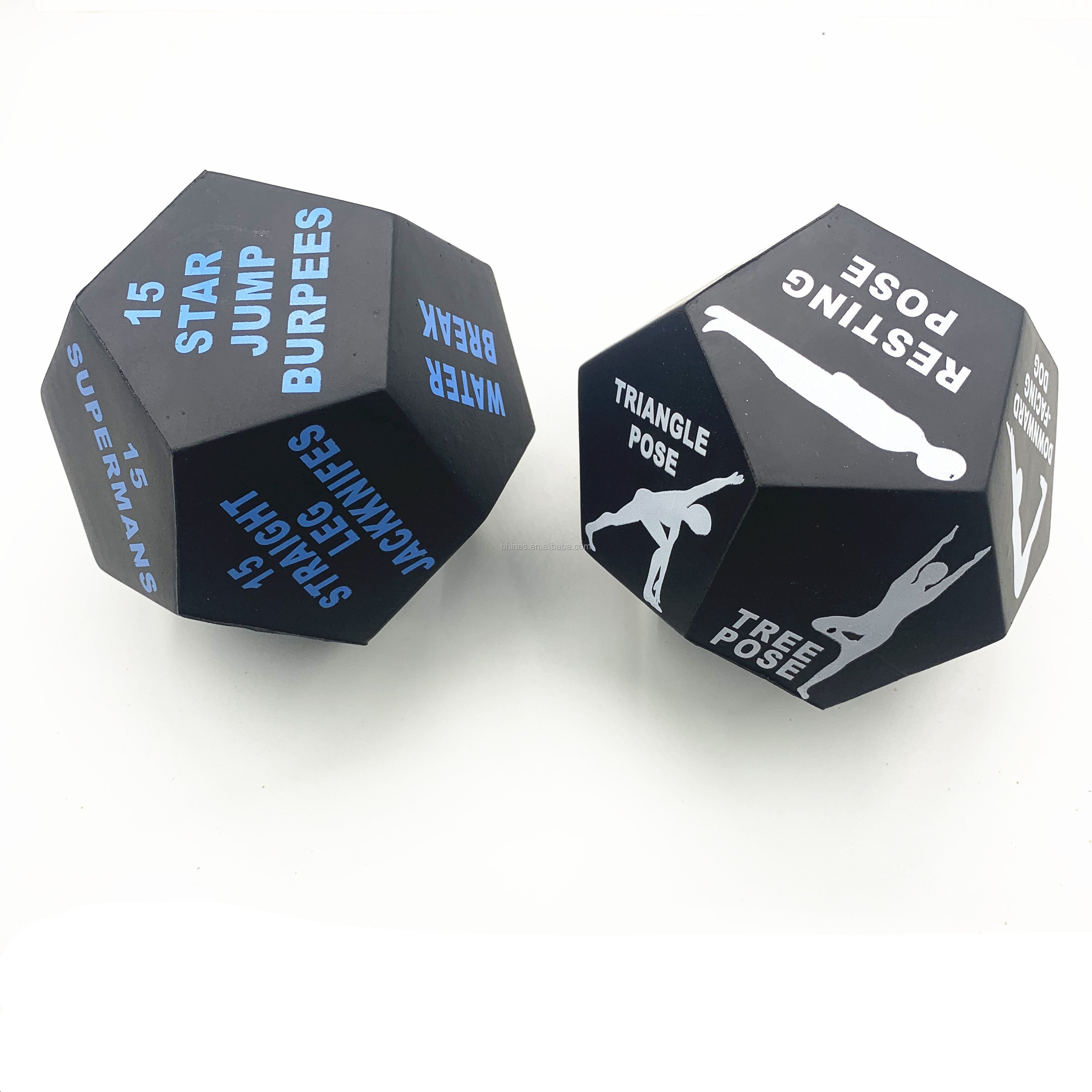 Custom 12 Sided Workout Yoga Anti Stress Game Cube Fitness Pu Foam Exercise Dice