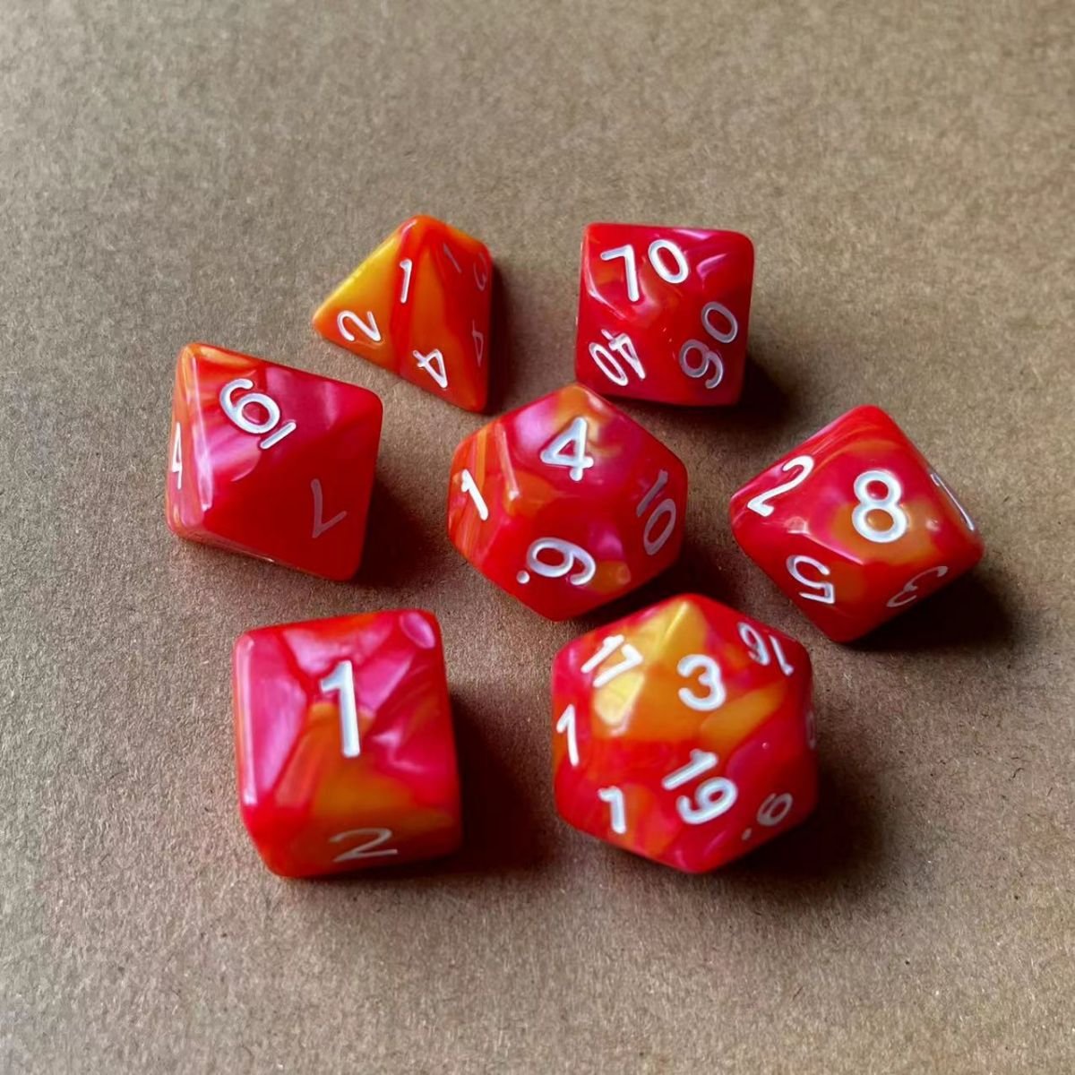 Manufacturers 7 pcs per set polyhedral resin dices rpg d20 dice two color dice set for DND MTG RPG games