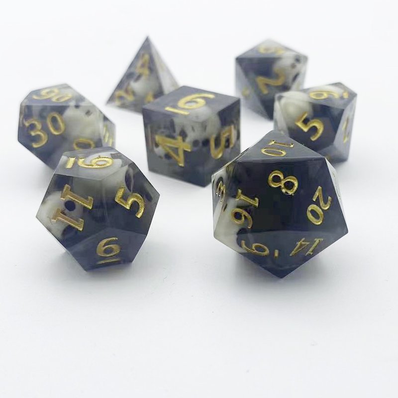 DND Skull Resin Dice 7 dice a set of Dungeons and Dragons RPG role-playing board game entertainment dice support customization