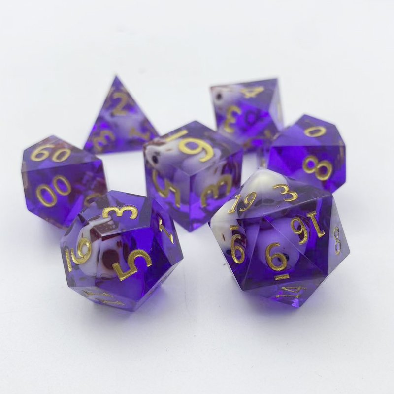 DND Skull Resin Dice 7 dice a set of Dungeons and Dragons RPG role-playing board game entertainment dice support customization