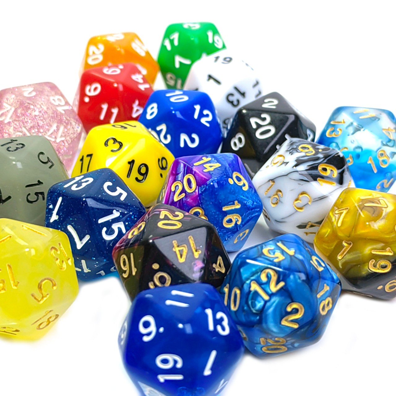 Wholesale Dice Accessories bulk 20-sided acrylic polyhedral dice d20 Acrylic Custom Dice for Board Game
