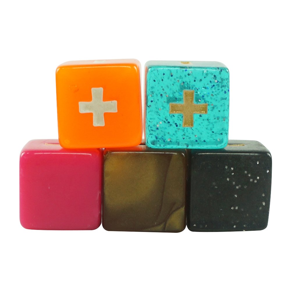 Customized 16mm Square Colored Acrylic Dice Wholesale Engraved Symbols Game Dice Set