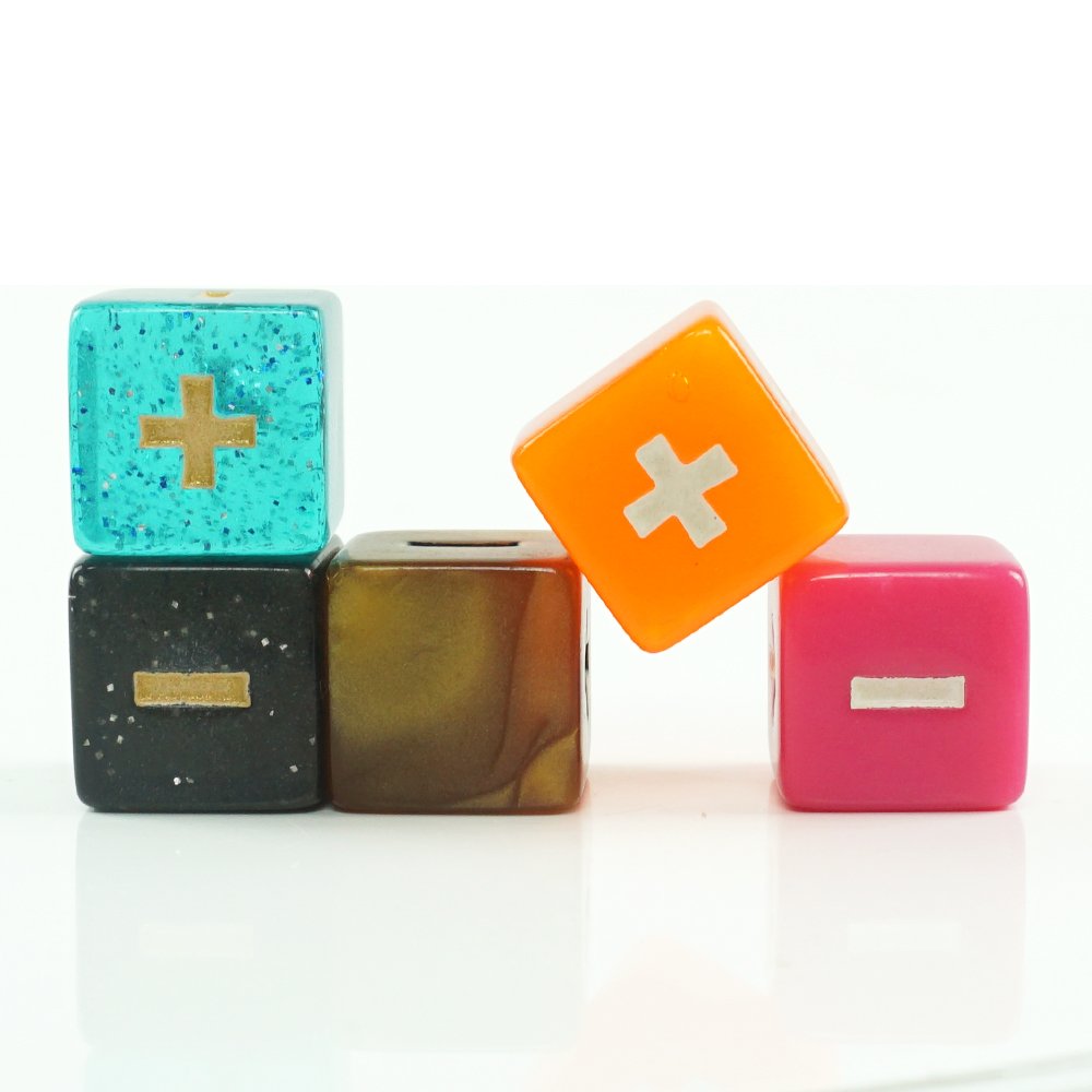Customized 16mm Square Colored Acrylic Dice Wholesale Engraved Symbols Game Dice Set
