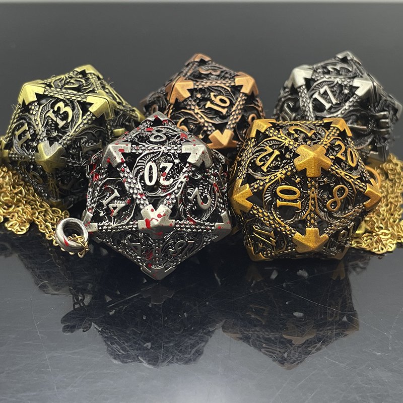 New hollow metal dice polyhedron Dnd Dungeons & Dragons custom table game dice can be customized
