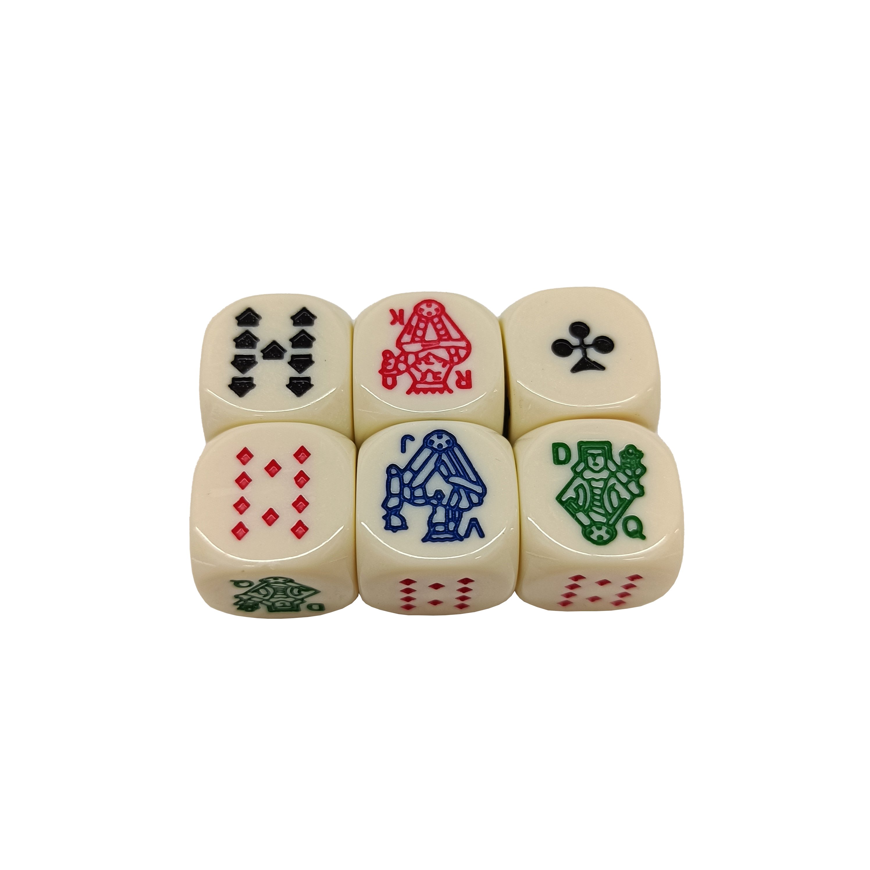 Wholesale 16mm Custom Acrylic Poker Dice Set White Ivory 6-Sided round Dice with Custom Logo for Game Poker Hot Sale Bulk Dice