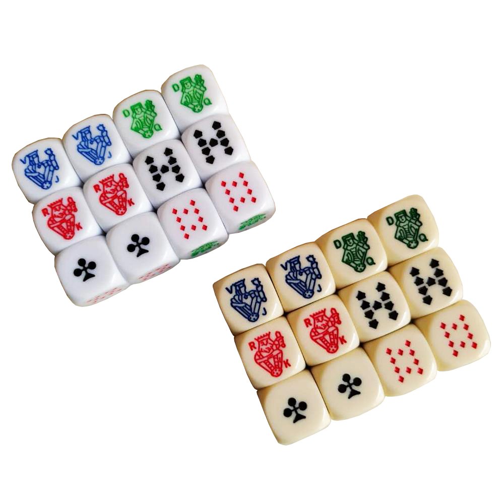 Wholesale 16mm Custom Acrylic Poker Dice Set White Ivory 6-Sided round Dice with Custom Logo for Game Poker Hot Sale Bulk Dice