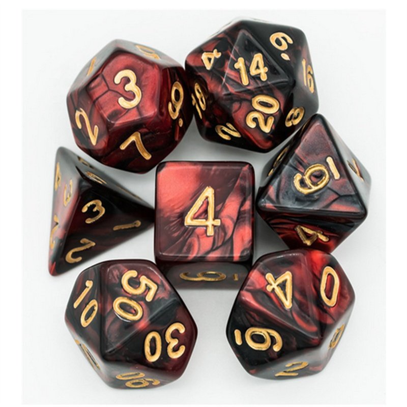 Udixi Custom Logo Color Mixed Plastic Polyhedral Acrylic Dice for RPG Board or Card Games Dungeons and Dragons Dice Set
